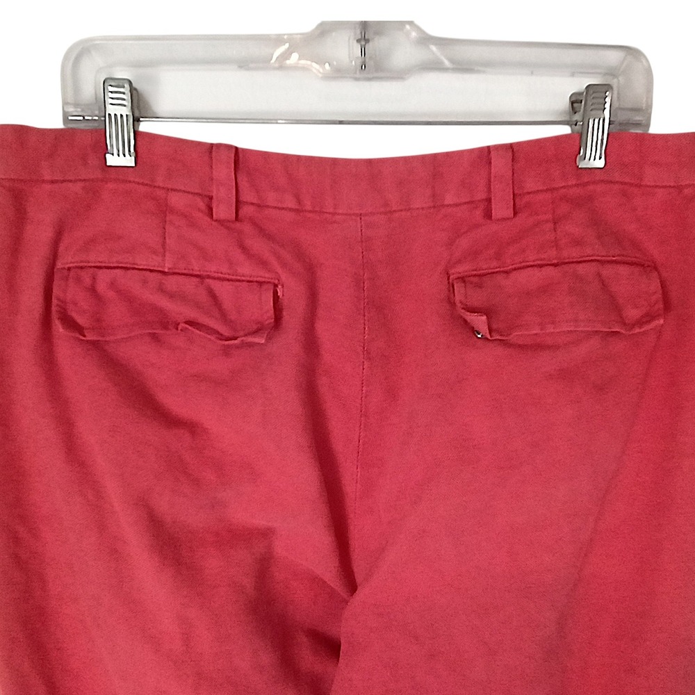 Banana Republic Womens Coral Red Linen Blend Straight Leg Trousers Size 12 - Picture 4 of 10